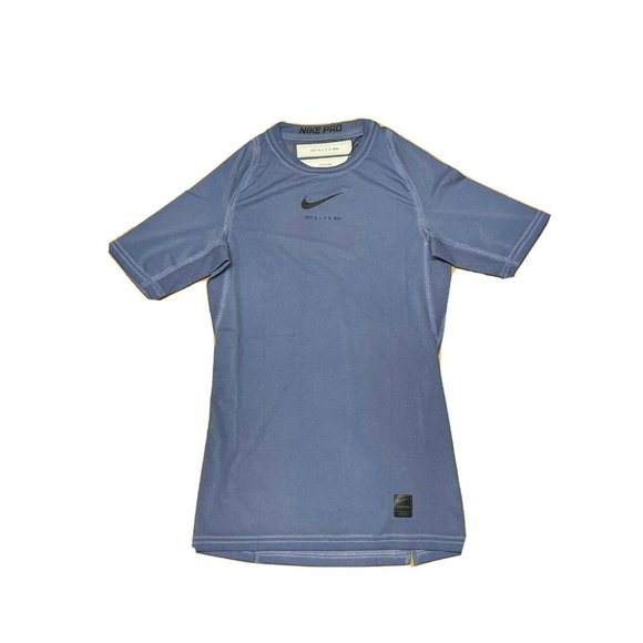 Nike 1017 ALYX 9SM Pro Compression Short Sleeve Shirt Blue Size Medium
